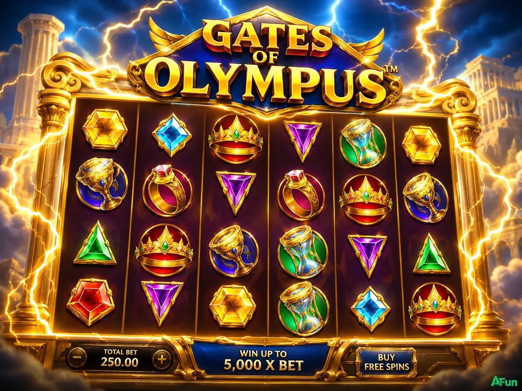 Gates of Olympus slot Pragmatic Play en AFun México RTP 96.50%